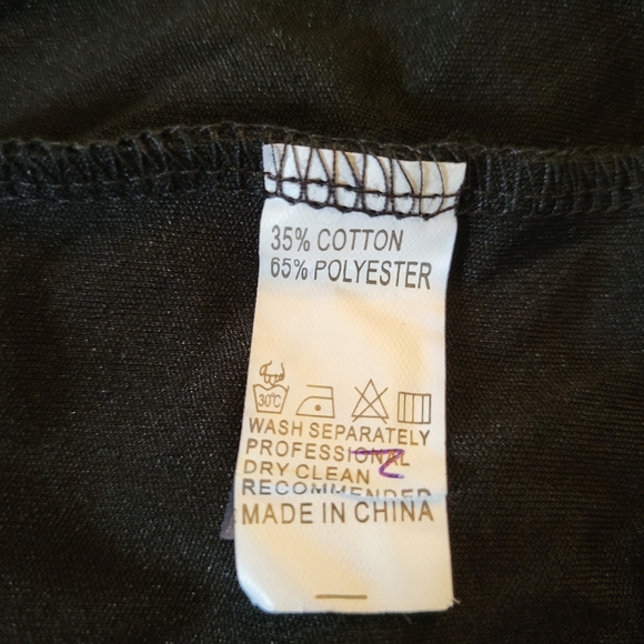 JUMPSUIT, black, no tags, brand unknown, sz M, elastic waist, cuffs at ankles. - Picture 7 of 9